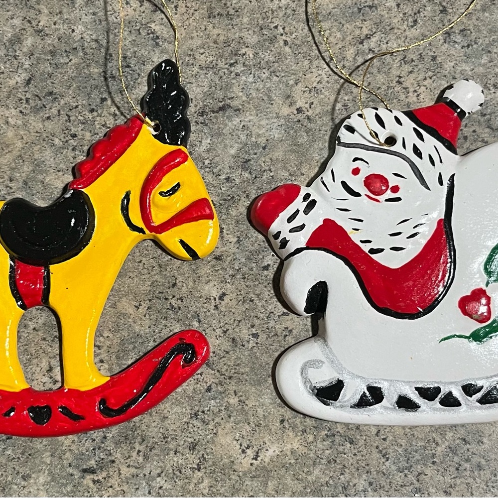 Vintage Hand Painted Hanging Ornaments